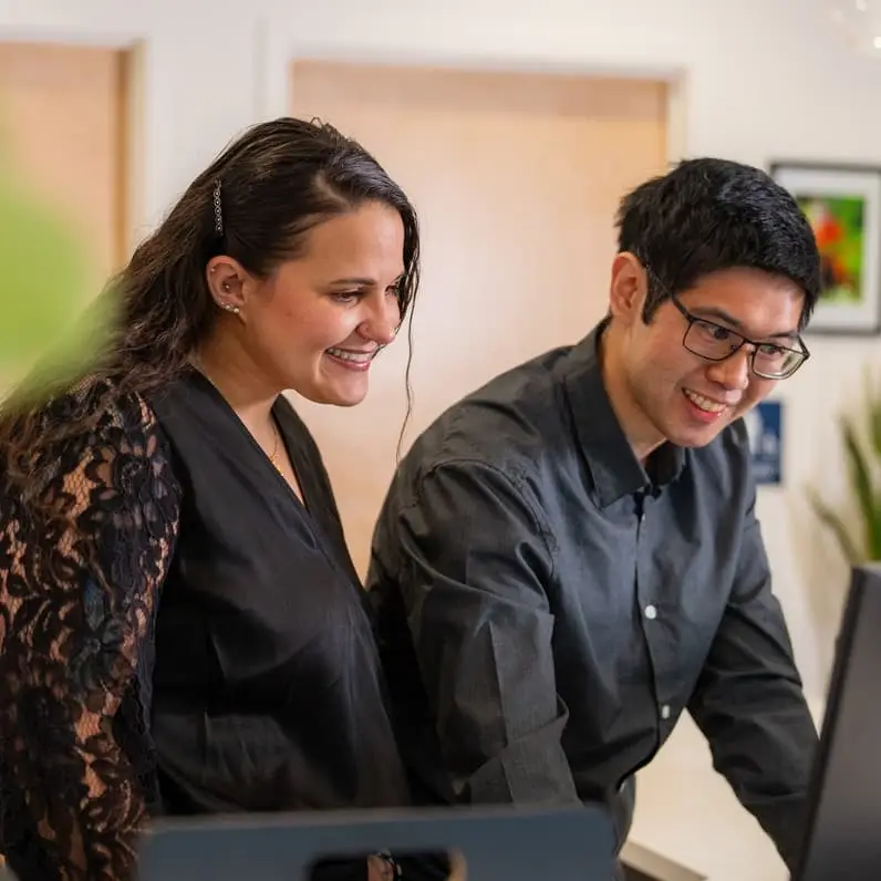 patients smiling at Evergreen Smile Studio in Seattle, WA